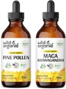 Wild &amp; Organic Pine Pollen Tincture 4 fl oz &amp; Maca Ashwagandha Tincture 4 fl oz