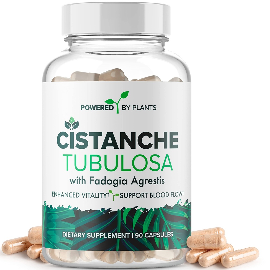 Cistanche Tubulosa con Fadogia Agrestis - Promueve Vitalidad - Suplementos Naturales para Hombres &amp; Mujeres con Bioperina por Powered X Plants, 90 Servimientos