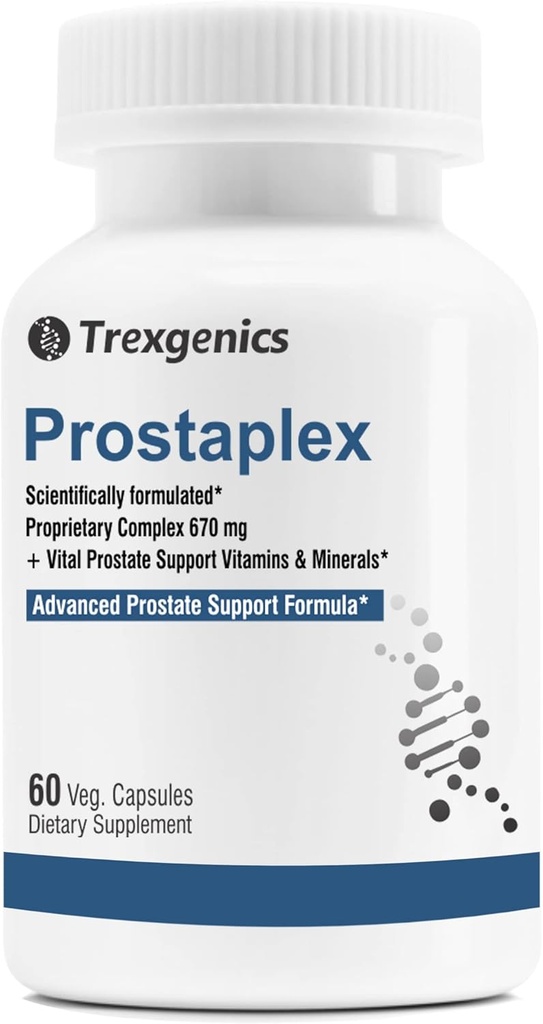 Trexgenics PROSTAPLEX Advanced Prostate Health with beta-sitosterol, Saw Palmetto Stinginging Nettle pygeum Pumpkin Turmeric Quercetin lycopene Selenium Vitamin D3 Zinc Boron y K2-7 (60 Veg Capsules)