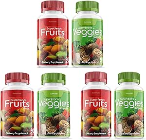 90 Capsules Cada Botella 540 Capsules superalimentos Veggies Verdes y Rojos Frutas Triple Pack