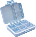 Travel Pill Organizer Case Pocket Container, 9 Compartments Daily Pill Case for Vitamin/Fish Oil/Supplements Holder Container Blue