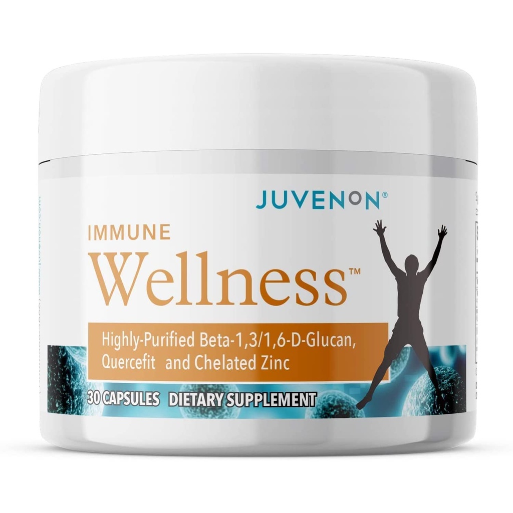 Juvenon Immune Wellness Defense Suplemento con Vitamina C, Chelated Zinc Immune Booster Antioxidante Beneficios para Adultos, Envejecimiento Saludable, Salud del Corazón, 30 cápsulas