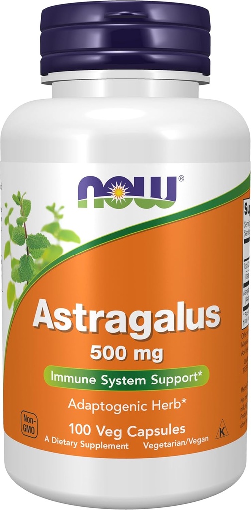 AHORA Suplementos de alimentos, Astragalus (Astragalus membranaceus) 500 mg, Immune System Support*, 100 cápsulas