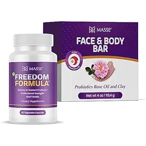 MASSE' Suplemento dietético para el equilibrio probiótico &amp; Restaurar Fórmula y Sensitive Skin Face Wash con AcneZero Skin Cleanser
