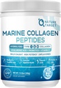 NATURE TARGET Marine Collagen Peptides Polvo - Tipo I & III Collagen con Probióticos, Vitamina C & ácido hialurónico para la piel, el cabello, uñas, peces salvajes " Bovino de grano, 35 servientes