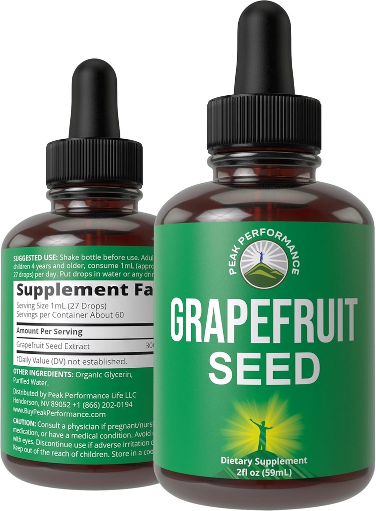Grapefruit Seed Extract Liquid Drops Supplement. Vegan GSE Grapefruit Seed Extract for Women and Men. Zero Sugar, Non Bitter. for Immune, Digestive Support. Gluten Free Oil. Take Orally