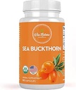 Sea Buckthorn Capsules 1000mg Silencio Orgánica Suplemento Herbal Silencio Fuente Natural de Omega 3, Omega 6, Omega 7 y Omega 9