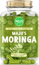 Maju Superfoods Orgánica Moringa Capsules, Hoja de Oleifera, Hojas de Moringa de calidad extrafina, Hojas de árbol de secado, Extracto de Moringa de Moringa