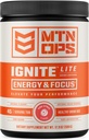 MTN OPS Ignite Lite Energy Drink Powder Gluten Free Nitric Oxide Supplement Drink Mix, L Arginine, L Citrulline, Caffeine &amp; Nootropic Sugar Free Drink Mix, 45 Servings, Pink Citrus