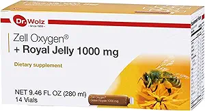 Dr. Wolz Zell Oxygen + Royal Jelly 1000 mg Suplemento (14 Vials) Pure Bee Gold, Vitamina B, Biotin ¦ Energy Metabolism Booster ← Ayuda Restore Healthy, Radiant Skin