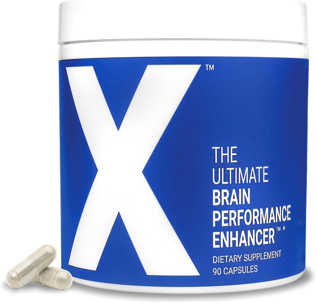X - The Ultimate Brain Performance Enhancer — La cápsula del suplemento cerebral más potente del mundo - Aumentar el enfoque, energía, memoria, concentración, productividad - respaldado por la ciencia - Nootropic Stack