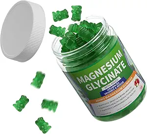 Magnesium Glycinate Gummies 400mg Supplements with Magnesium Malate & Taurate | Vitamin D3 Spinach | Kale | Broccoli
