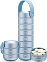 Zannaki Metal Weekly Pill Organizer, Large Travel Pill Box 7 Day, Waterproof Daily Pill Case with Silicone Handle, Aluminum Alloy Portable Pill Holder Container for Vitamin, Medicine, Supplement,Pills