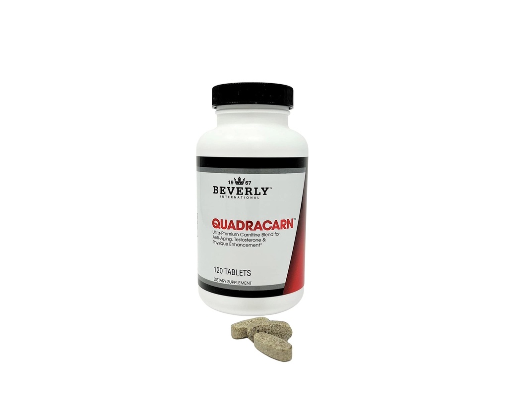 Beverly International Quadracarn 4X-Potency, Lab tested Ultra-Premium Carnitine Blend for Fat Loss, Muscle Definition, Metabolism, Mood, Energy Boost, Anti-Aging, Brain Function. 120 Tabletas.
