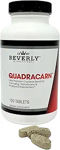 Beverly International Quadracarn 4X-Potency, Lab tested Ultra-Premium Carnitine Blend for Fat Loss, Muscle Definition, Metabolism, Mood, Energy Boost, Anti-Aging, Brain Function. 120 Tabletas.