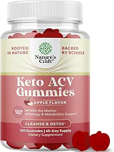 Extra Strength Keto ACV Gummies - Vegan Keto Apple Cider Vinegar Gummies Azúcar Libre y Delicioso para limpiar y desintoxicar Objetivos - No GMO Apple vinagre de sidra con la madre (2 meses)