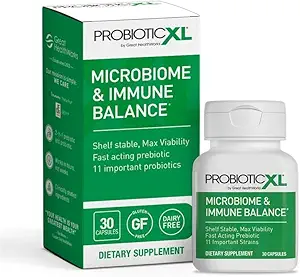 OmegaXL ProbioticXL - Probiótico " Prebiótico " , Establo Stable - 11 Strains de Blend - Promover el crecimiento saludable de la flora de Gut, 12,5 millones CFU - No GMO, libre de gluten - 30 cápsulas de verduras
