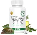 New Zealand - Green Lipped Mussel for Humans - 19,000mg Serving - Dried Freeze Perna Canaliculus with Omega 3 - Support Joint Mobility & Circulation - Non GMO & Gluten – 60 cápsulas