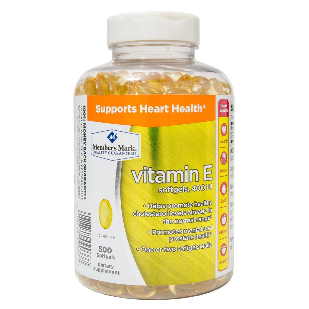 Miembros marcan vitamina E 400 UI Suplemento dietético (500 ct.)