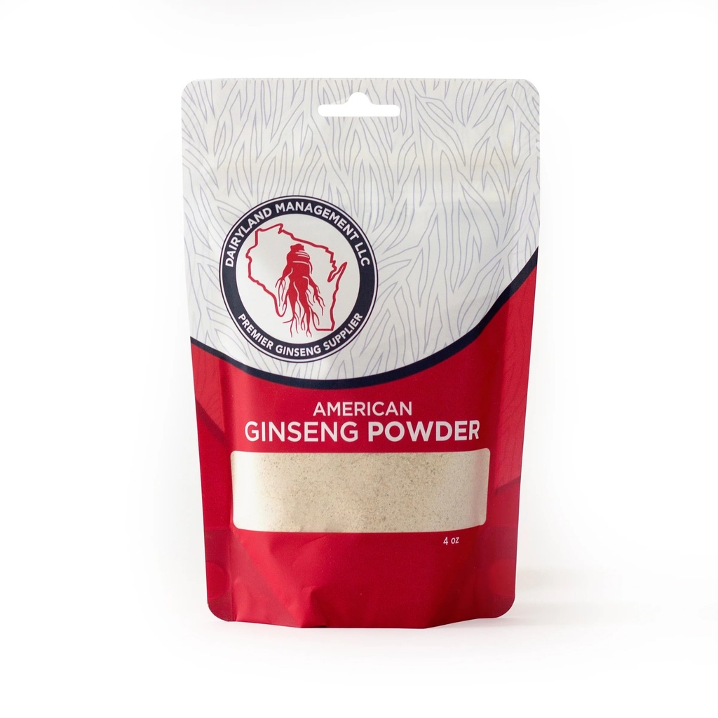 Dairyland Concentrated American Ginseng Powder 西洋参 - 4 oz Pack of Wisconsin Ginseng Powder - Non-GMO, Gluten Free - Herbal Supplement for Smoothies, Baking, Tea