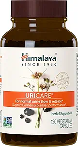Himalaya UriCare – Herbal Kidney " Bladder Support with Shilajeet, Didymocarpus " Pasanabheda – Promueve la salud del tracto urinario " Comfortable Urine Flow – Non-GMO, Gluten-Free, Vegetarian – 120 cápsulas