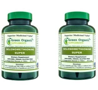 Selenium, Seleno-Methionine, (180 Capsules) (Pack of 2), 90 VCaps, High Absorbable, Non-GMO, Gluten-Free
