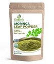 Orgánica Moringa Powder - 8 oz (226g) Silencio USDA Orgánica, No OGM, Kosher, Halal, Moringa Olifera Polvo - 100% Raw y Natural, por SHOPOSR