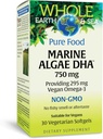 Factores naturales enteros del mar, Marine DHA Omega-3, 30 Softgels vegetarianos