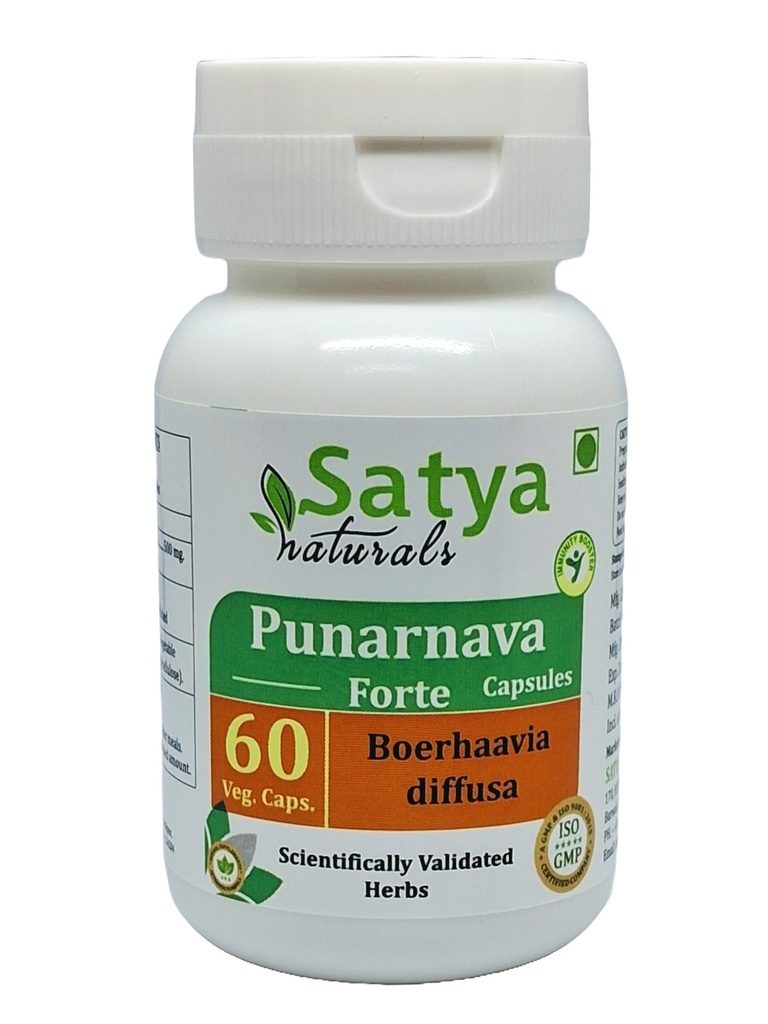 Punarnava Forte Capsule 500 mg. 60 Veg. Capsule ← Punarnava (Boerhaavia Diffusa) Extracto Capsules para Hombres y Mujeres ← Ayurvedic Herbal Suplemento/Remedios Silencio 10:1 Forte (1 Botella de 60 cápsulas)