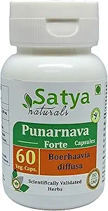Punarnava Forte Capsule 500 mg. 60 Veg. Capsule ← Punarnava (Boerhaavia Diffusa) Extracto Capsules para Hombres y Mujeres ← Ayurvedic Herbal Suplemento/Remedios Silencio 10:1 Forte (1 Botella de 60 cápsulas)