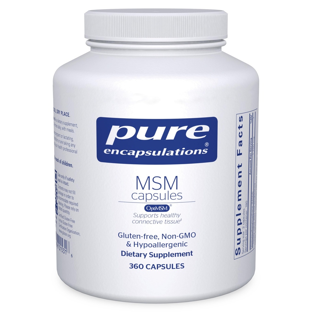 Pure Encapsulations MSM Capsules | Sulfur Supplement to Support Joints, Immune System, Connective Tissue, and Respiratory Health* | 360 Capsules