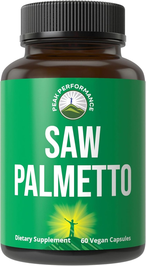 Peak Performance Saw Palmetto Capsules para Hombres y Mujeres 1000mg Todas Natural Saw Palmetto Extract Pills. DHT Blocker Suplemento para la pérdida del cabello.