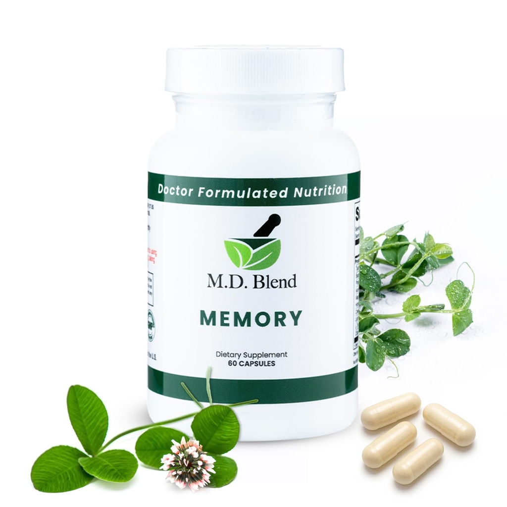 Memoria - Natural Blend - Experto Formulado Suplemento para el Bienestar Cognitivo, Memoria, " Función Neural - Premium L-Tyrosine, Phosphatidylserine, Bacopa Monnieri - 30 cápsulas 1 Pack