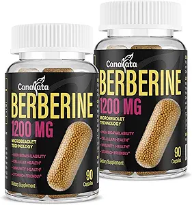 Beberine Suplemento 1200mg - Alta biodisponibilidad Berberine HCL Microlets,GLP-1 &amp; AMPK Activador para Mujer Hombre 90 cápsulas Vegan