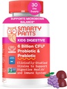 SmartyPants Kids Probiotic " Prebiotic Gummies for Digestive Health: Gut Health Supplement, Clinically Studied Prebiotic for Immune Support, Grape, 60 Count (30 Day Supply)