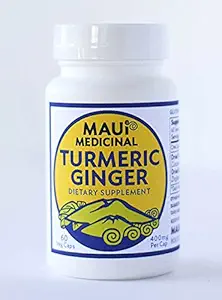 Turmeric Ginger 90 Veggie Capsules 400mg por Capsule (Organically Grown) USA