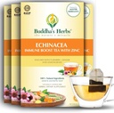 Tea Echinacea Premium con Zinc (Pack of 4, 88 Tea Bags) - Tea Saludable Decaffeinada para Salud Inmuna - Bolsas de té herbal orgánicos w / Ingredientes naturales - Regalos de té ideales para amantes del té