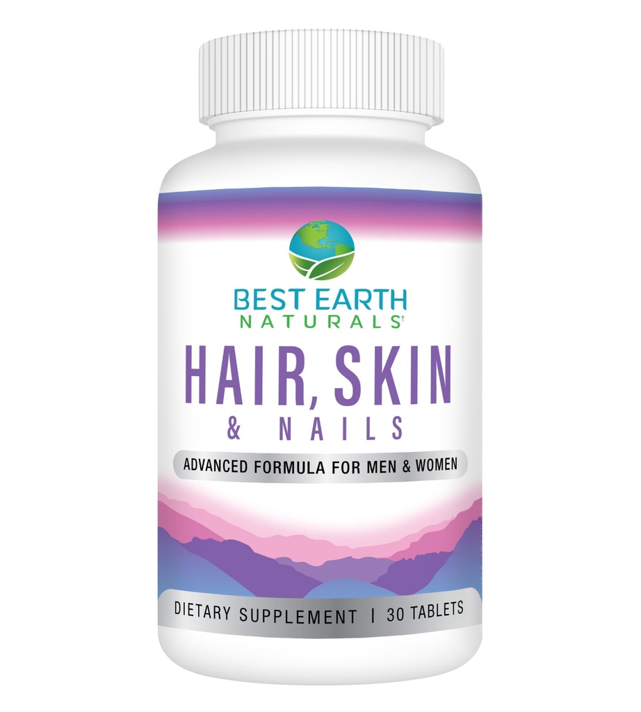 Mejores Naturales de la Tierra El cabello, la piel y las uñas Suplemento con Biotina, Collagen, Vitaminas para el cabello saludable, la piel de la guanición, uñas fuertes