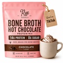 Bone Broth Hot Chocolate Protein Powder Starter, 14g Grass-Fed Protein, 10g+ Collagen, Dairy Free, Gluten Free, Organic, 0g Sugar, Chocolate, 12 Servings