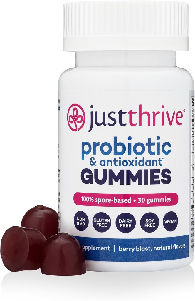Just Thrive Probiotic Gummies - Kids, Men, and Womens Probiotic - for Digestive and Global Health, 30 Count