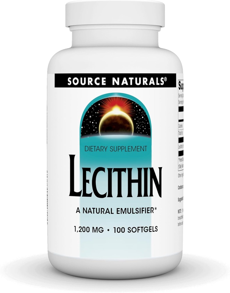 Fuente Naturals Lecithin 1200 mg, Un emulsionante natural - 100 Softgels