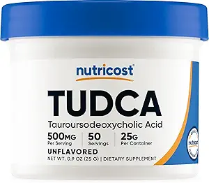 Nutricost Tudca Powder 25 Grams (Acido Tauroursodeoxycholic) - Gluten Free, Non-GMO