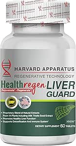 Harvard Apparatus Regenerative Liver Guard 180 Tablets - Liver Cleanse Detox &amp; Repair, Fatty Liver Support Renew Supplement, 14+ Herbs with Silymarin Milk Thistle, Artichoke, Dandelion and More
