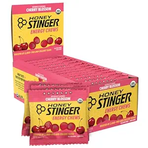 Honey Stinger Organic Cherry Blossom Energy Chew, Gluten Free &amp; Caffeine Free, para el ejercicio, funcionamiento y rendimiento, Sports Nutrition for Home &amp; Gym, Pre and Mid Workout, 12 Pack, 21.6 Ounce