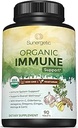 USDA Organic Immune Support Supplement – Organic Immune Health Supplement with Vitamin C, Elderberry, Astragalus, Oregano, Ginger, Moringa &amp; Ajo – Organic Immune System Support - 90 Immune Tablets