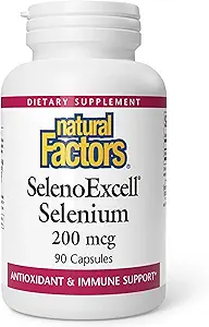 Factores naturales, SelenoExcell Selenium 200mcg, Antioxidante &amp; Immune Support, 90 cápsulas
