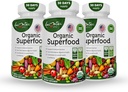 Ecológico Superfood Greens Fruits and Veggies Complex - Best Dietary Supplement with 14 Greens &14 Fruits & Vegetables with Alfalfa Rich in Antioxidants Organic Ingredients Non-GMO (180 Count Pack of 3)