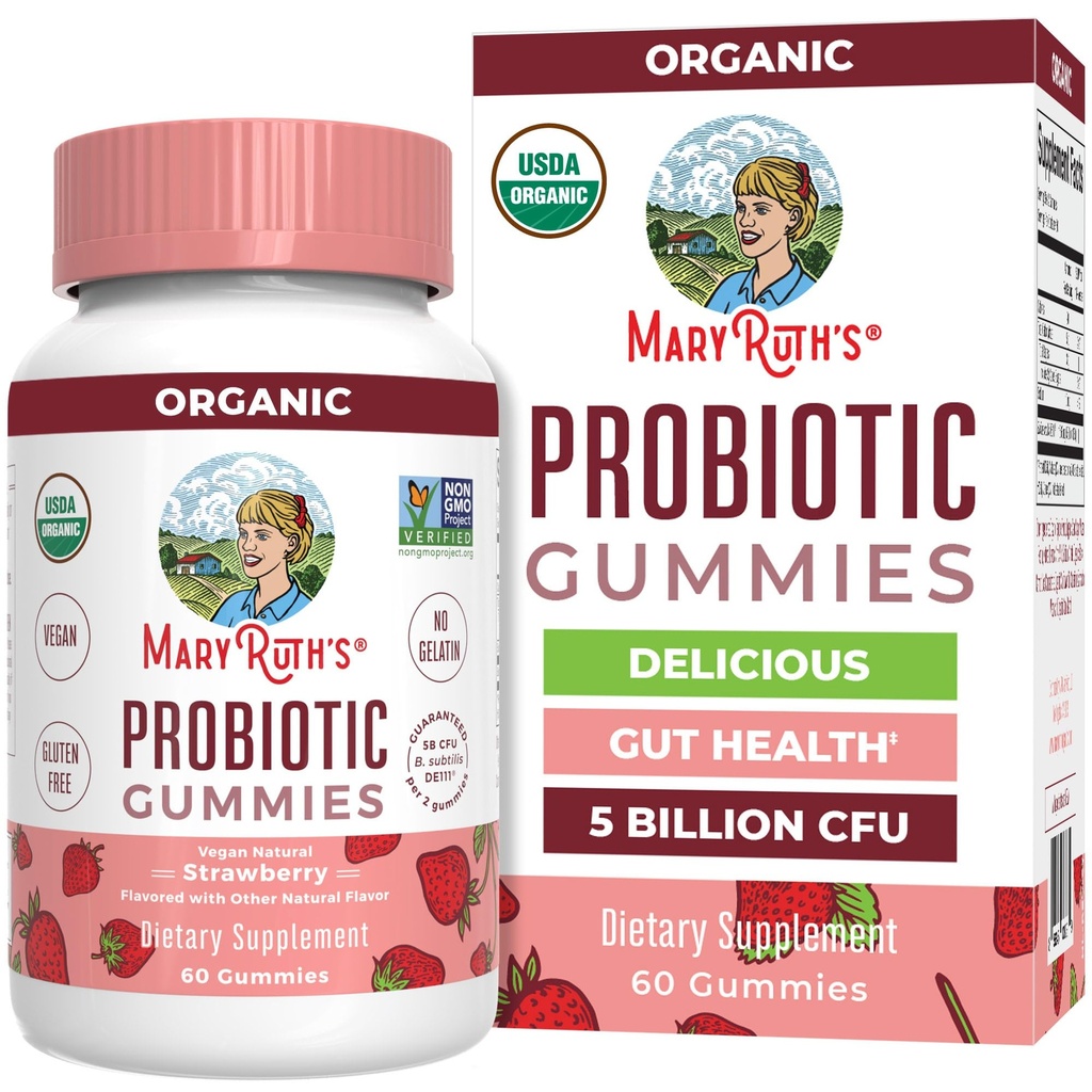 MaryRuth Organics USDA Organic Probiotic Gummies SilencioProbiotics forWomen &amp; Men Digestive Health & Gut Comfort Supplement 5 Billion CFU ← Immune &amp; Digestive Support ◾ Vegan ← Non-GMO Silencio 60 Conde