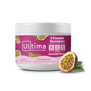 Ultima Replenisher Daily Electrolyte Powder Drink Mix – Sugar Free – Passionfruit, 30 Servings – Hydration Powder with 6 Key Electrolytes and Trace Minerals – Keto Friendly, Non-GMO