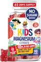 Magnesium Gummies for Kids & Adults - 100mg - Calm Magnesium Chews - Magnesium Citrate Chewable Supplement for Mood & Muscle Support - 90 Gummies